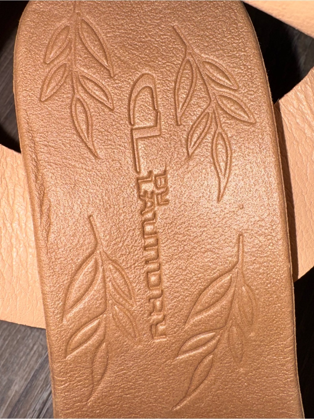 CL by Laundry Kingly Beige Tan nude shimmer Cork Wedge Sandals 9 - Picture 9 of 13